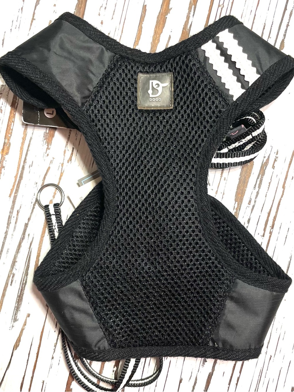 Black Easy Go Mesh Dog Harness with Matching Leash Large